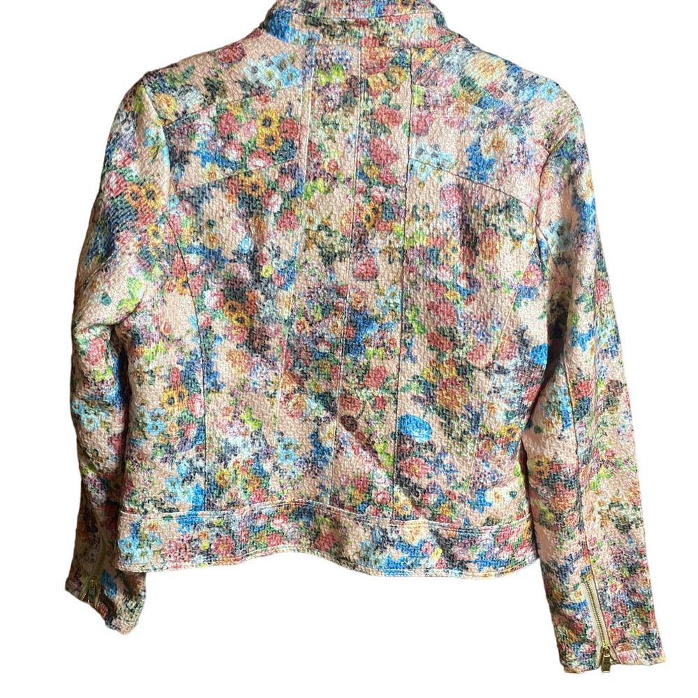 Odyn Women's Medium Floral Tapestry Jacket Full Zip Pockets Multicolor